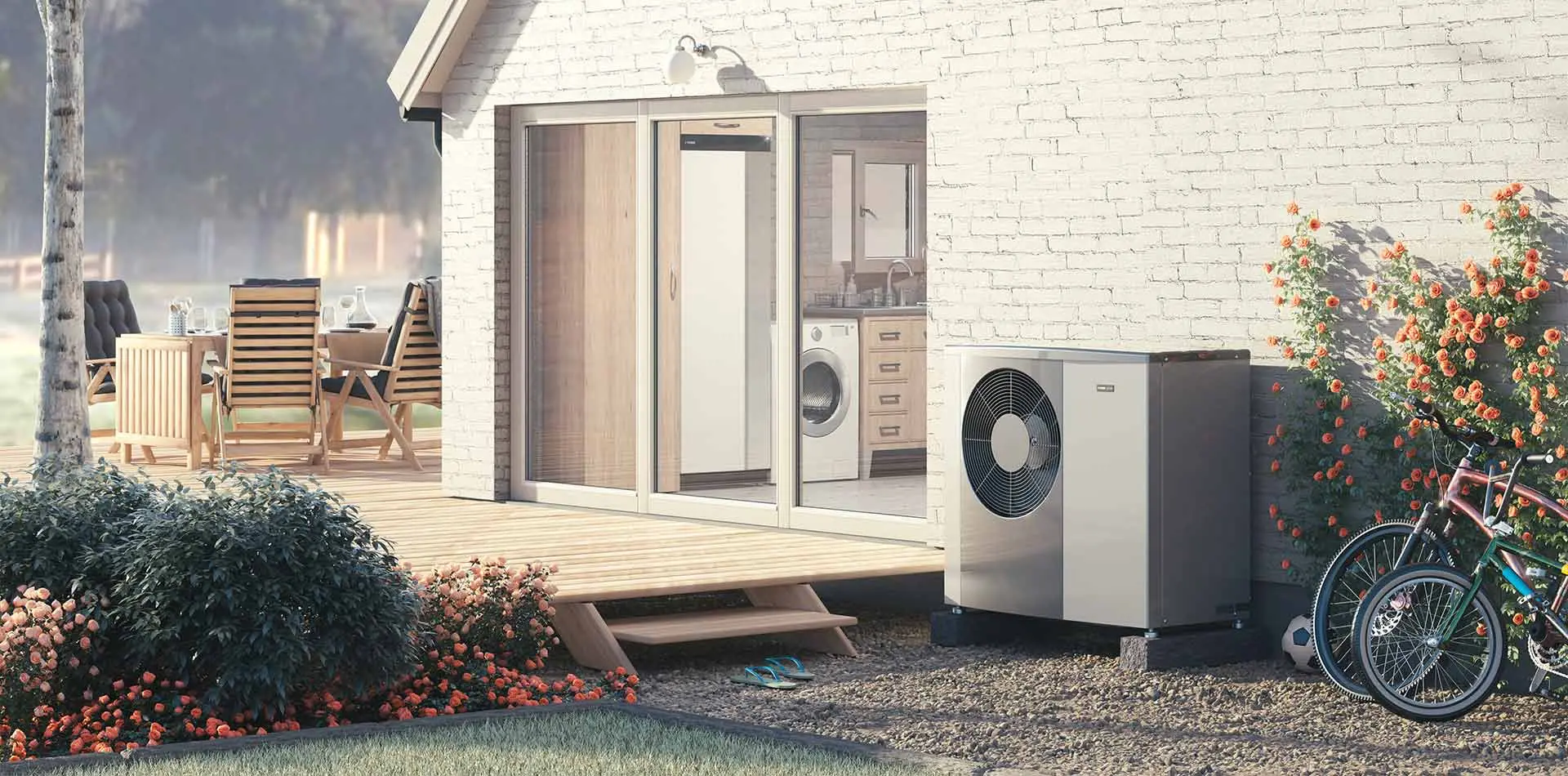 NIBE S2125 luft-til-vann-varmepumpe ved en bolig